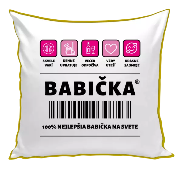 Vankúš Čiarový kód - babička 