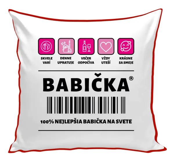 Vankúš Čiarový kód - babička 