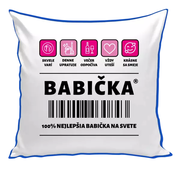 Vankúš Čiarový kód - babička 