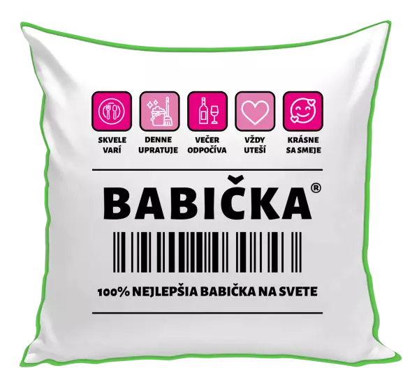 Vankúš Čiarový kód - babička 