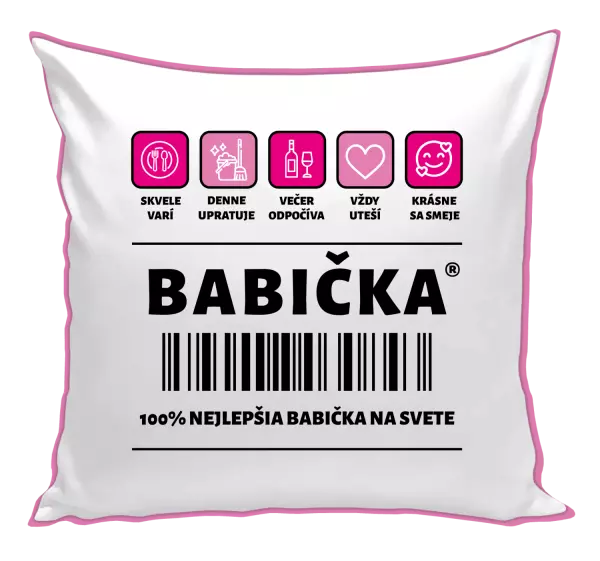 Vankúš Čiarový kód - babička 