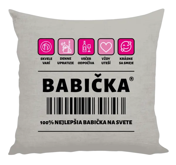 Vankúš Čiarový kód - babička 