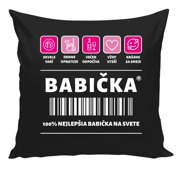 Vankúš Čiarový kód - babička 