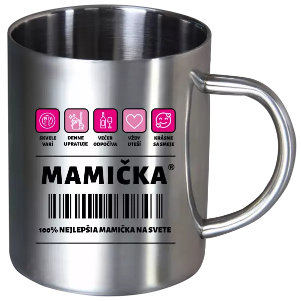 Nerezový hrnček Čiarový kód - mamička