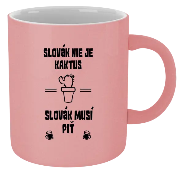 Hrnček metalický Slovák nie je kaktus, Slovák musí piť