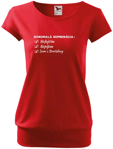 Dámske tričko Dokonalá kombinácia - nefajčím, nepijem, som z... 