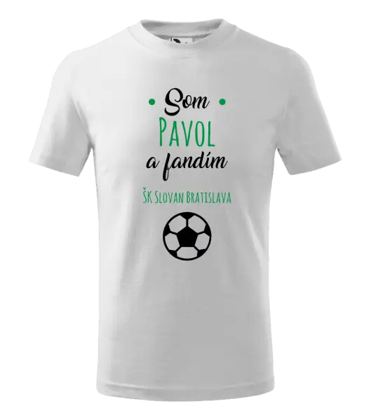 Detské tričko Fandím futbalu s menom