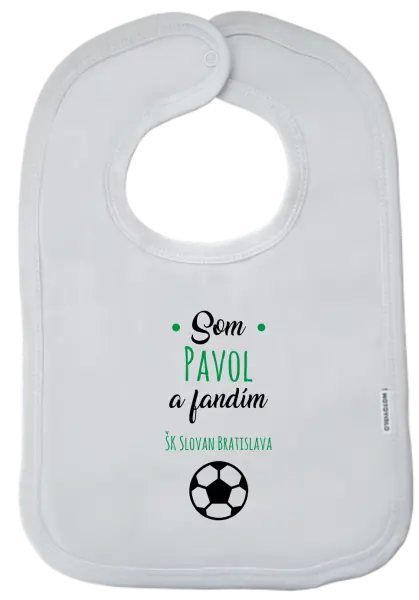 Detský podbradník Fandím futbalu s menom
