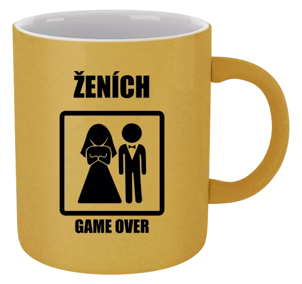 Hrnček metalický Game over  - ženích 