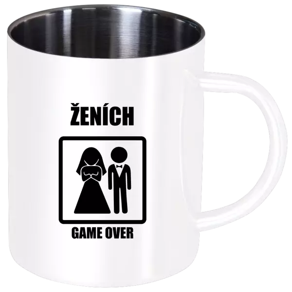 Nerezový hrnček Game over  - ženích 