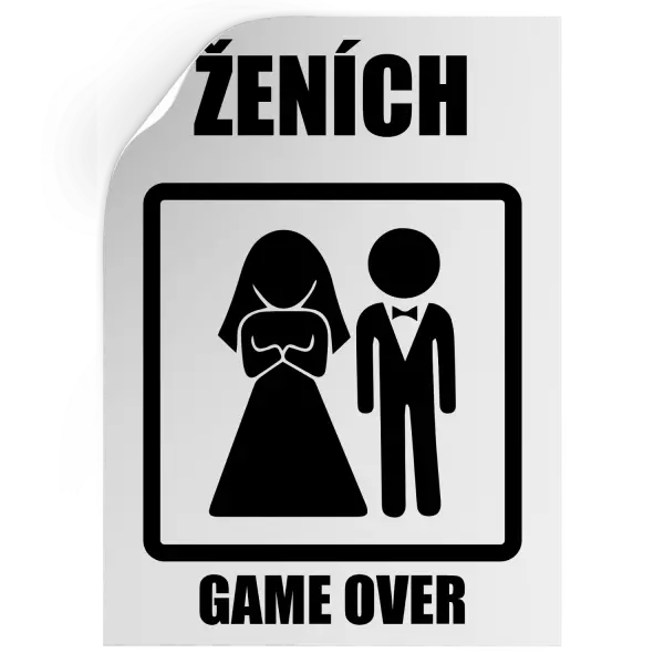Samolepka Game over  - ženích 