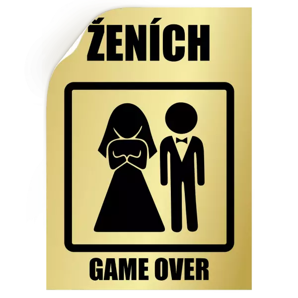 Samolepka Game over  - ženích 