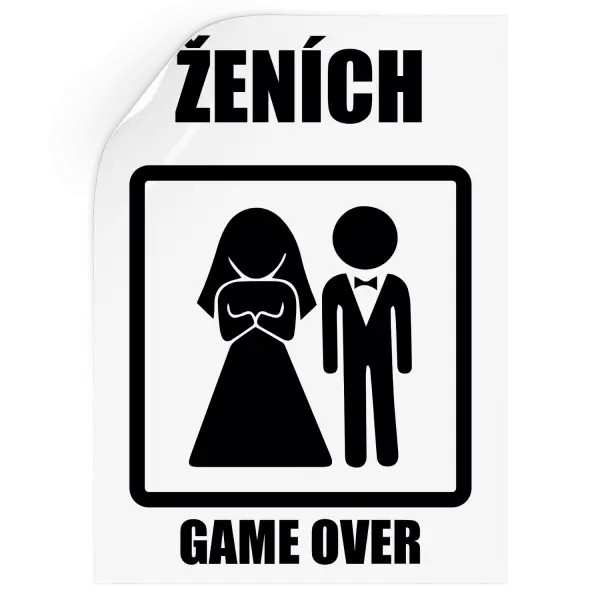 Samolepka Game over - ženích