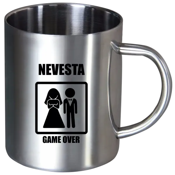 Nerezový hrnček Game over - nevesta