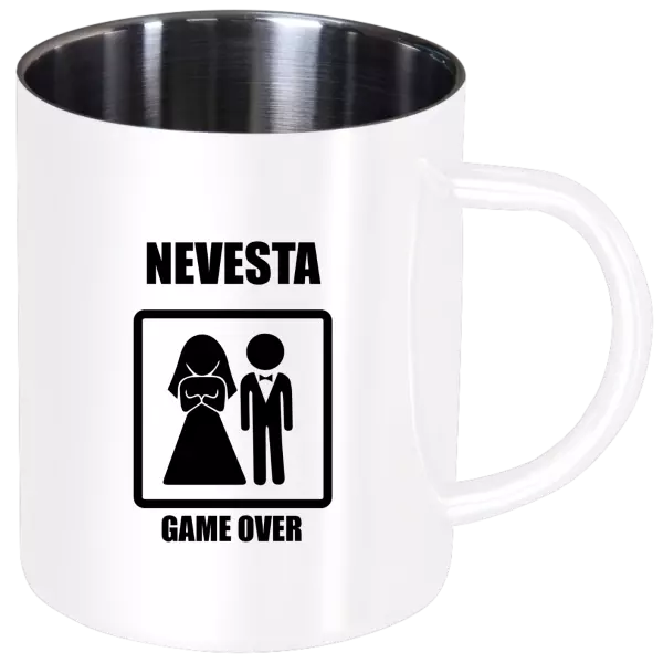 Nerezový hrnček Game over - nevesta