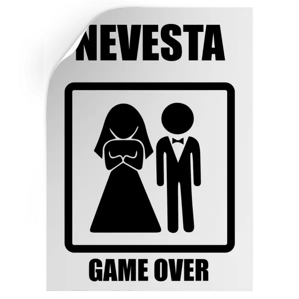 Samolepka Game over - nevesta