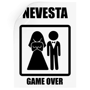 Samolepka Game over - nevesta