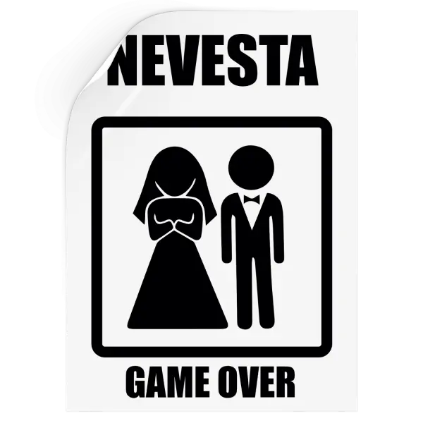 Samolepka Game over - nevesta