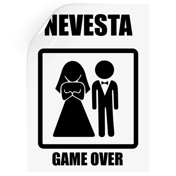 Samolepka Game over - nevesta
