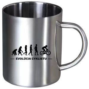 Nerezový hrnček Evolúcia - cyklista