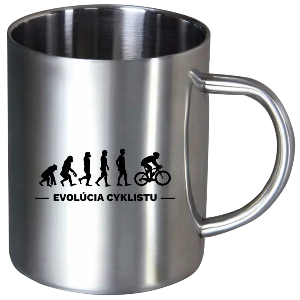Nerezový hrnček Evolúcia - cyklista