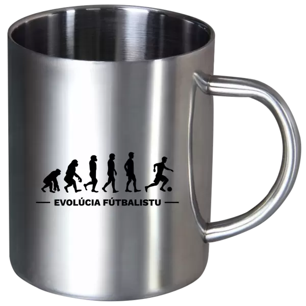 Nerezový hrnček Evolúcia - futbalista