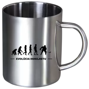 Nerezový hrnček Evolúcia - hokejistu