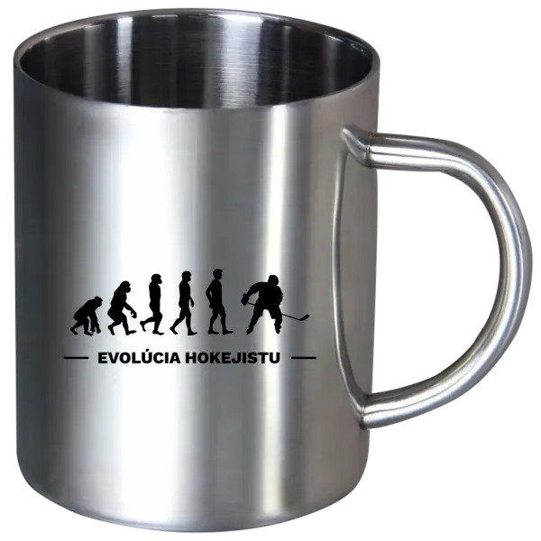 Nerezový hrnček Evolúcia - hokejistu