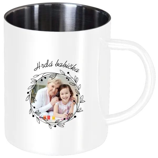 Nerezový hrnček Hrdá babička