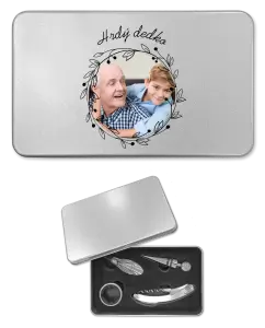 Plechová sada k vínu Hrdý dedko
