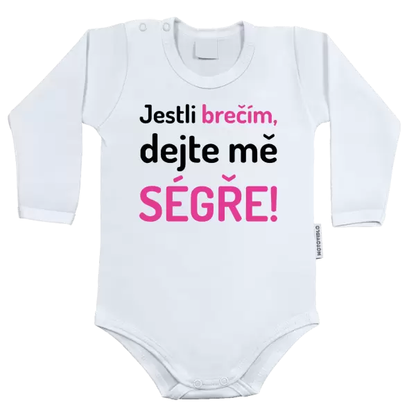 Dětské body Jestli brečím, dejte mě ségře