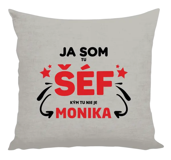 Vankúš Ja som tu šéf, kým tu nie je meno.