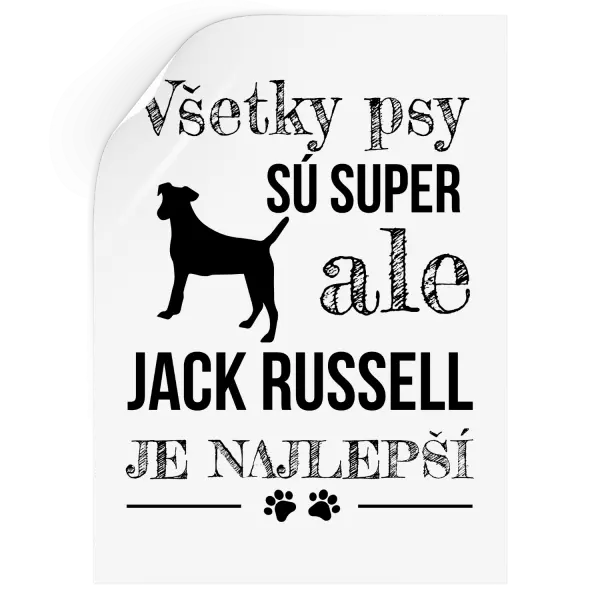 Samolepka Jack Russel je najlepší