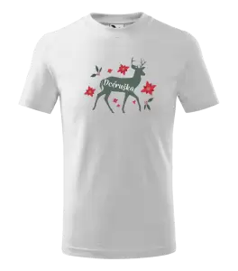 Detské vianočné tričko Jeleň s kvetinami - dcéruška