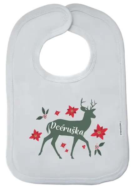 Detský podbradník Jeleň s kvetinami - dcéruška