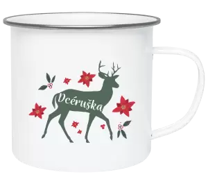 Vianočná plecháčik Jeleň s kvetinami - dcéruška