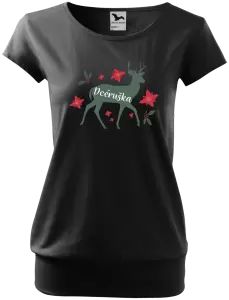Vianočné tehotenské tričko Jeleň s kvetinami - dcéruška