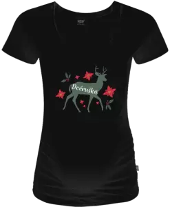 Vianočné tehotenské tričko Jeleň s kvetinami - dcéruška