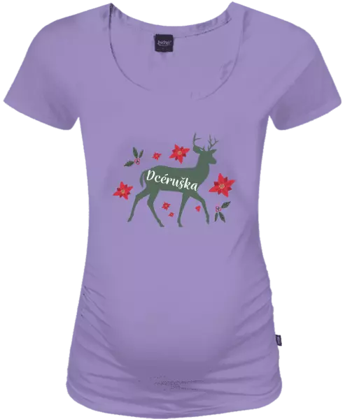 Vianočné tehotenské tričko Jeleň s kvetinami - dcéruška