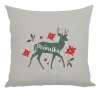Vianočný vankúš Jeleň s kvetinami - dcéruška