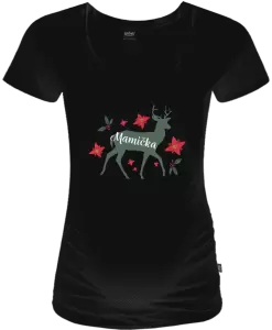 Vianočné tehotenské tričko Jeleň s kvetinami - mamička