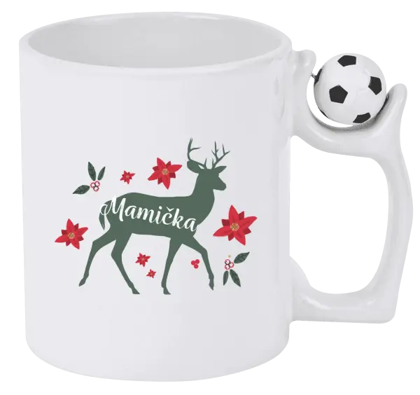 Vianočný hrnček Jeleň s kvetinami - mamička