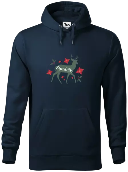 Pánska mikina Jeleň s kvetinami - synáčik