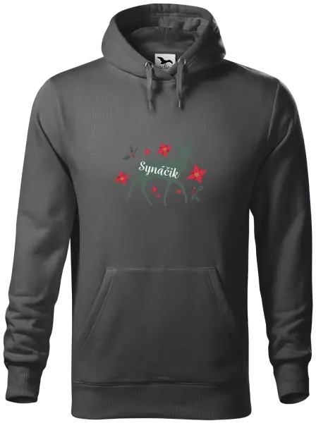 Pánska mikina Jeleň s kvetinami - synáčik