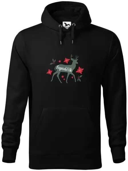 Pánska mikina Jeleň s kvetinami - synáčik