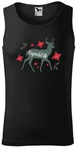 Pánske vianočné tielko Jeleň s kvetinami - synáčik