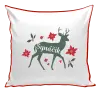 Vianočný vankúš Jeleň s kvetinami - synáčik