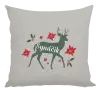 Vianočný vankúš Jeleň s kvetinami - synáčik