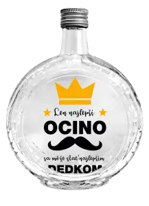 Fľaša, sklenená guľatá Len najlepší ocino sa môže stať najlepším dedkom