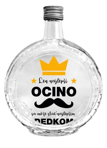 Fľaša, sklenená guľatá Len najlepší ocino sa môže stať najlepším dedkom